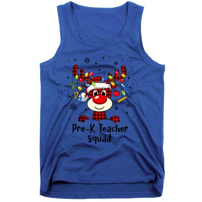 Prek Teacher Squad Reindeer Funny Teacher Christmas Xmas Gift Tank Top