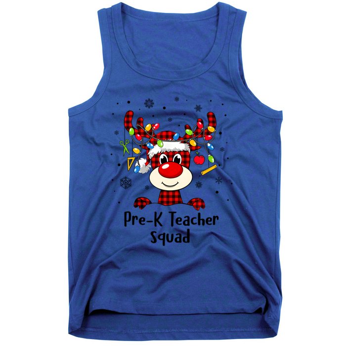 Prek Teacher Squad Reindeer Funny Teacher Christmas Xmas Gift Tank Top