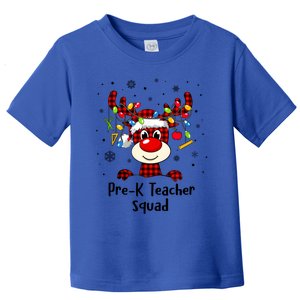 Prek Teacher Squad Reindeer Funny Teacher Christmas Xmas Gift Toddler T-Shirt