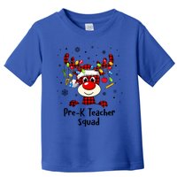 Prek Teacher Squad Reindeer Funny Teacher Christmas Xmas Gift Toddler T-Shirt