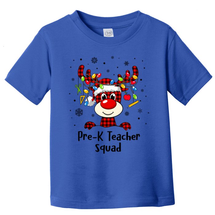 Prek Teacher Squad Reindeer Funny Teacher Christmas Xmas Gift Toddler T-Shirt