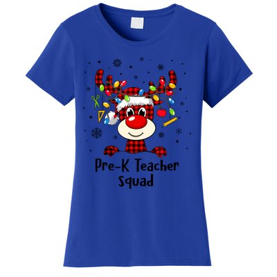 Prek Teacher Squad Reindeer Funny Teacher Christmas Xmas Gift Women's T-Shirt