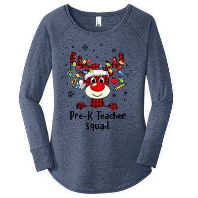 Prek Teacher Squad Reindeer Funny Teacher Christmas Xmas Gift Women's Perfect Tri Tunic Long Sleeve Shirt