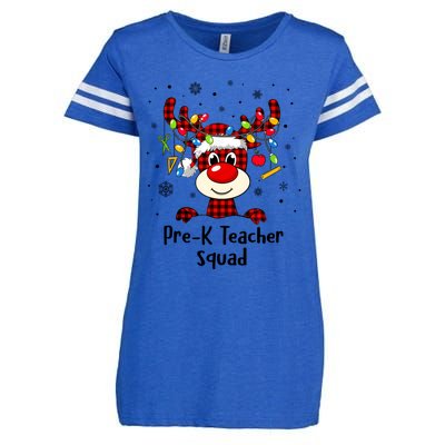 Prek Teacher Squad Reindeer Funny Teacher Christmas Xmas Gift Enza Ladies Jersey Football T-Shirt