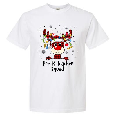 Prek Teacher Squad Reindeer Funny Teacher Christmas Xmas Gift Garment-Dyed Heavyweight T-Shirt