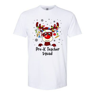 Prek Teacher Squad Reindeer Funny Teacher Christmas Xmas Gift Softstyle CVC T-Shirt