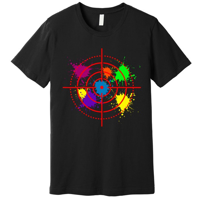 Paintball Target Shooting Sport Paintballer Air Gun Paint Premium T-Shirt