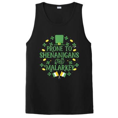 Prone To Shenanigans And Malarkey Funny St Patricks Day PosiCharge Competitor Tank