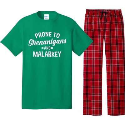 Prone To Shenanigans And Malarkey Funny St PatrickS Day Pajama Set