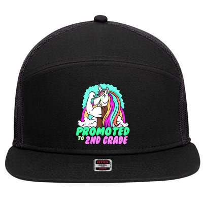 Promoted To Second Grade Graduation Teacher Unicorn Funny Gift 7 Panel Mesh Trucker Snapback Hat