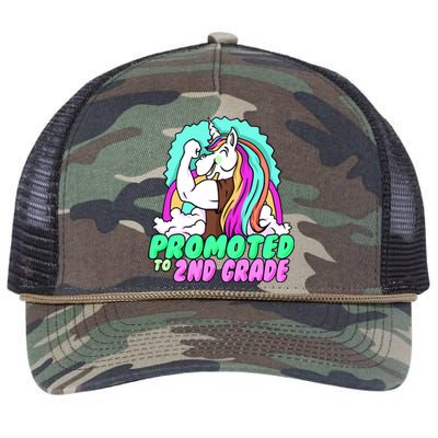 Promoted To Second Grade Graduation Teacher Unicorn Funny Gift Retro Rope Trucker Hat Cap