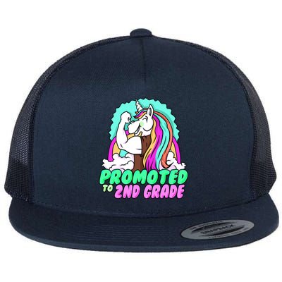 Promoted To Second Grade Graduation Teacher Unicorn Funny Gift Flat Bill Trucker Hat