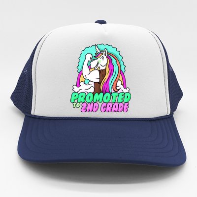 Promoted To Second Grade Graduation Teacher Unicorn Funny Gift Trucker Hat