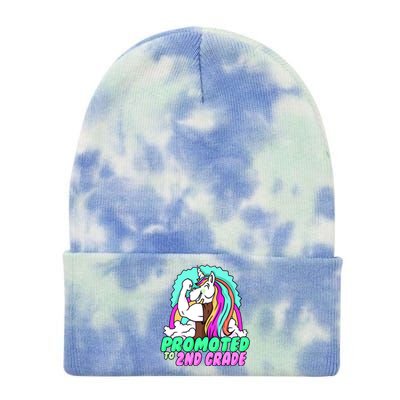 Promoted To Second Grade Graduation Teacher Unicorn Funny Gift Tie Dye 12in Knit Beanie