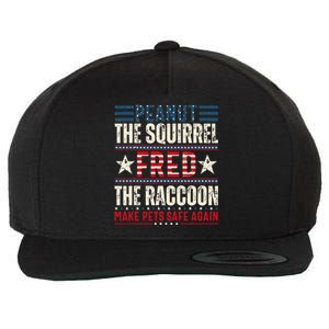 Peanut The Squirrel & Fred The Raccoon Make Pets Safe Again Wool Snapback Cap