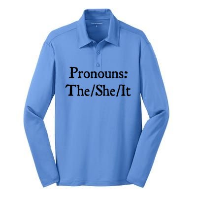 Pronouns The She It Silk Touch Performance Long Sleeve Polo