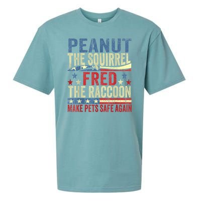 Peanut The Squirrel & Fred The Raccoon Make Pets Safe Again Sueded Cloud Jersey T-Shirt