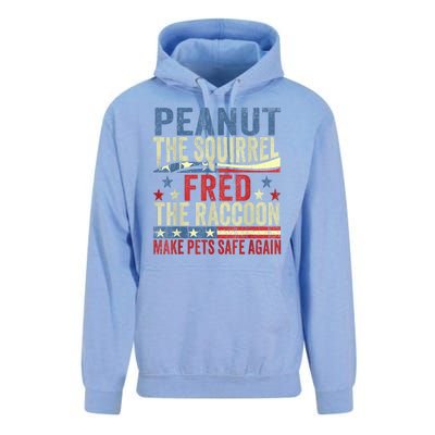 Peanut The Squirrel & Fred The Raccoon Make Pets Safe Again Unisex Surf Hoodie