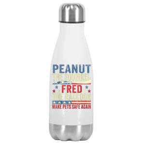 Peanut The Squirrel & Fred The Raccoon Make Pets Safe Again Stainless Steel Insulated Water Bottle