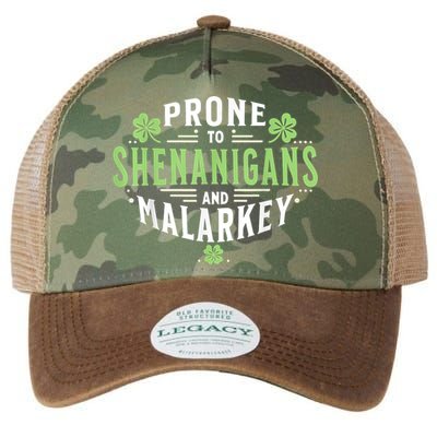 Prone To Shenanigans & Malarkey Fun Clovers St Patrick’S Day Legacy Tie Dye Trucker Hat
