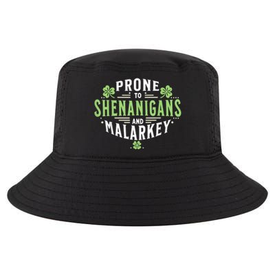 Prone To Shenanigans & Malarkey Fun Clovers St Patrick’S Day Cool Comfort Performance Bucket Hat