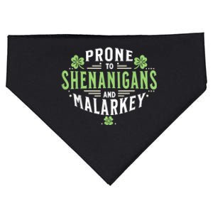 Prone To Shenanigans & Malarkey Fun Clovers St Patrick’S Day USA-Made Doggie Bandana