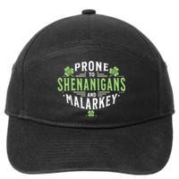 Prone To Shenanigans & Malarkey Fun Clovers St Patrick’S Day 7-Panel Snapback Hat