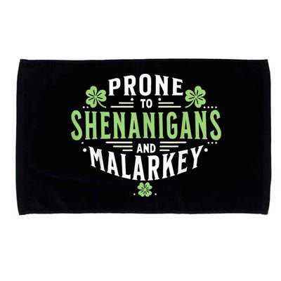Prone To Shenanigans & Malarkey Fun Clovers St Patrick’S Day Microfiber Hand Towel