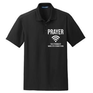 Prayer The Strongest Wireless Connection Funny Dry Zone Grid Polo