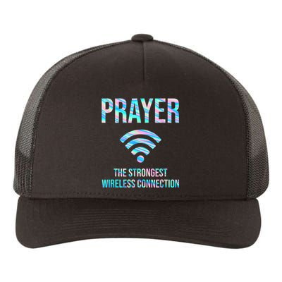 Prayer The Strongest Wireless Connection Funny Yupoong Adult 5-Panel Trucker Hat