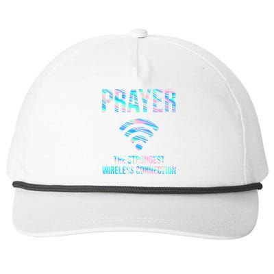 Prayer The Strongest Wireless Connection Funny Snapback Five-Panel Rope Hat