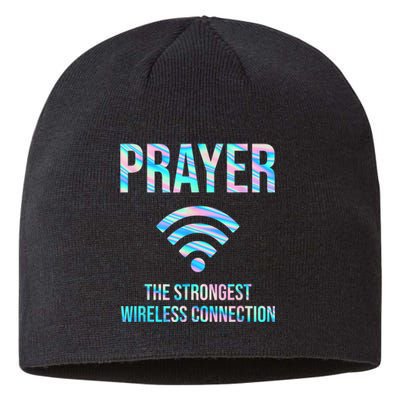 Prayer The Strongest Wireless Connection Funny Sustainable Beanie