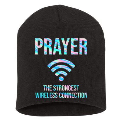 Prayer The Strongest Wireless Connection Funny Short Acrylic Beanie