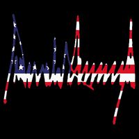 President Trump Signature Usa Flag Color Patriotic American Doggie Tank