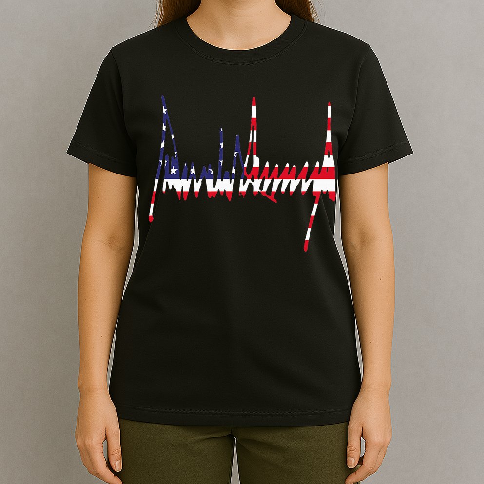 President Trump Signature Usa Flag Color Patriotic American T-Shirt