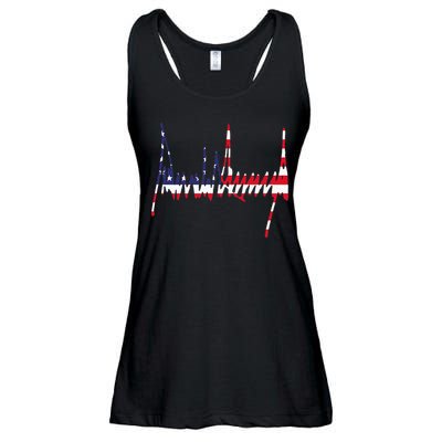 President Trump Signature Usa Flag Color Patriotic American Ladies Essential Flowy Tank