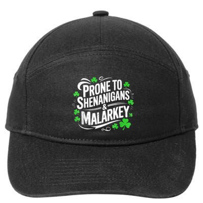 Prone To Shenanigans And Malarkey St Patricks Day 7-Panel Snapback Hat