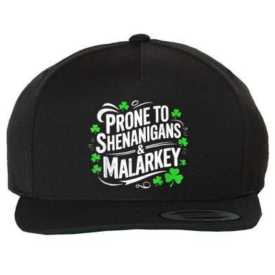 Prone To Shenanigans And Malarkey St Patricks Day Wool Snapback Cap