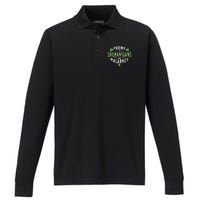 Prone To Shenanigans & Malarkey Fun Clovers St PatrickS Day Performance Long Sleeve Polo