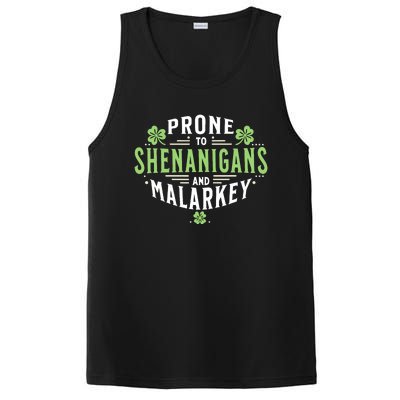 Prone To Shenanigans & Malarkey Fun Clovers St PatrickS Day PosiCharge Competitor Tank