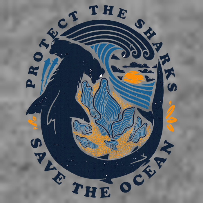 Protect The Shark Save The Ocean Save Ocean Animals 7-Panel Snapback Hat