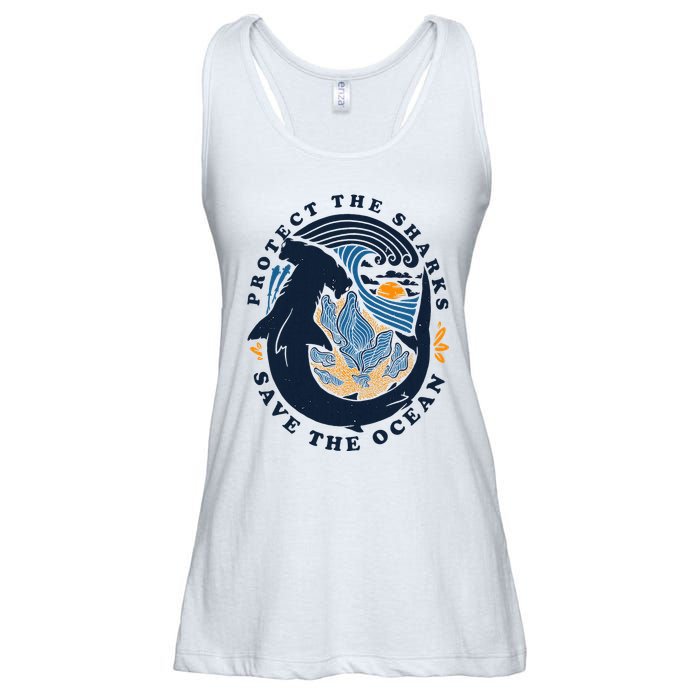 Protect The Shark Save The Ocean Save Ocean Animals Ladies Essential Flowy Tank