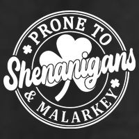 Prone To Shenanigans Malarkey St Patricks Day 7 Panel Mesh Trucker Snapback Hat