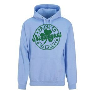 Prone To Shenanigans Malarkey St Patricks Day Unisex Surf Hoodie