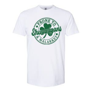 Prone To Shenanigans Malarkey St Patricks Day Softstyle CVC T-Shirt