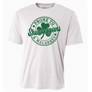 Prone To Shenanigans Malarkey St Patricks Day Cooling Performance Crew T-Shirt