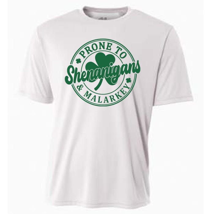 Prone To Shenanigans Malarkey St Patricks Day Cooling Performance Crew T-Shirt