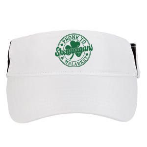 Prone To Shenanigans Malarkey St Patricks Day Adult Drive Performance Visor