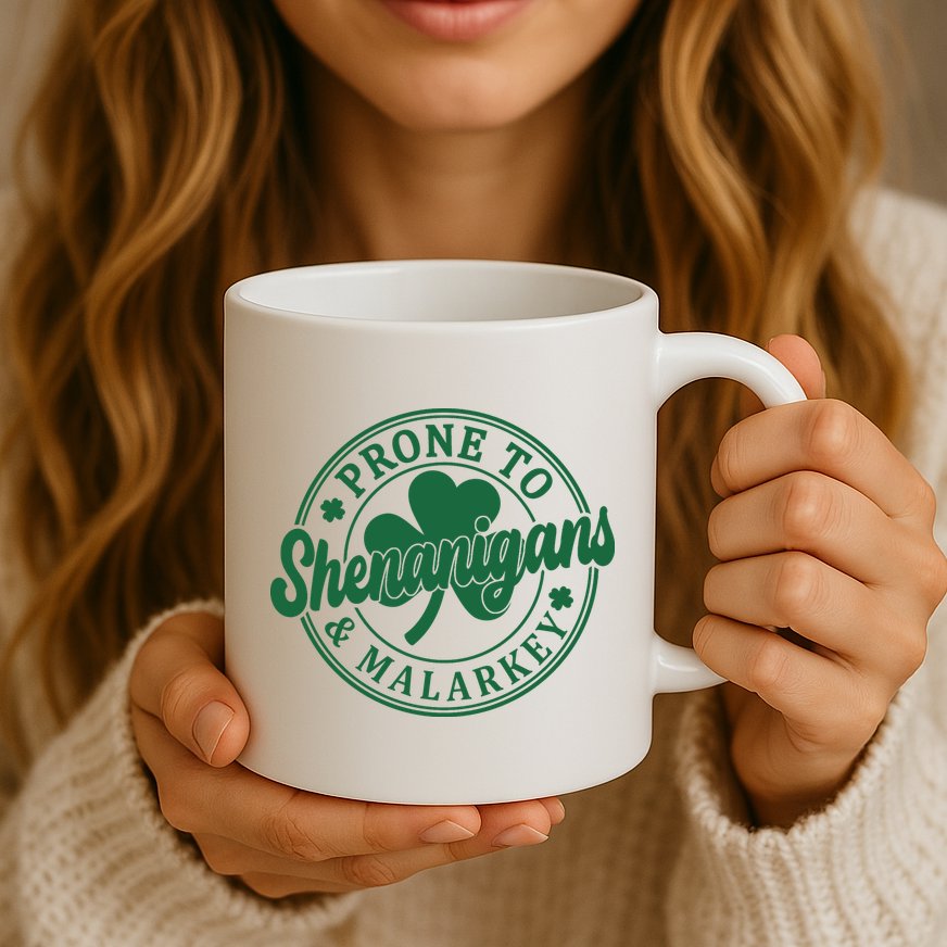 Prone To Shenanigans Malarkey St Patricks Day Mug