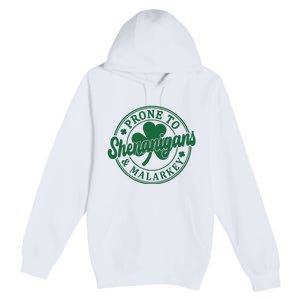 Prone To Shenanigans Malarkey St Patricks Day Premium Pullover Hoodie